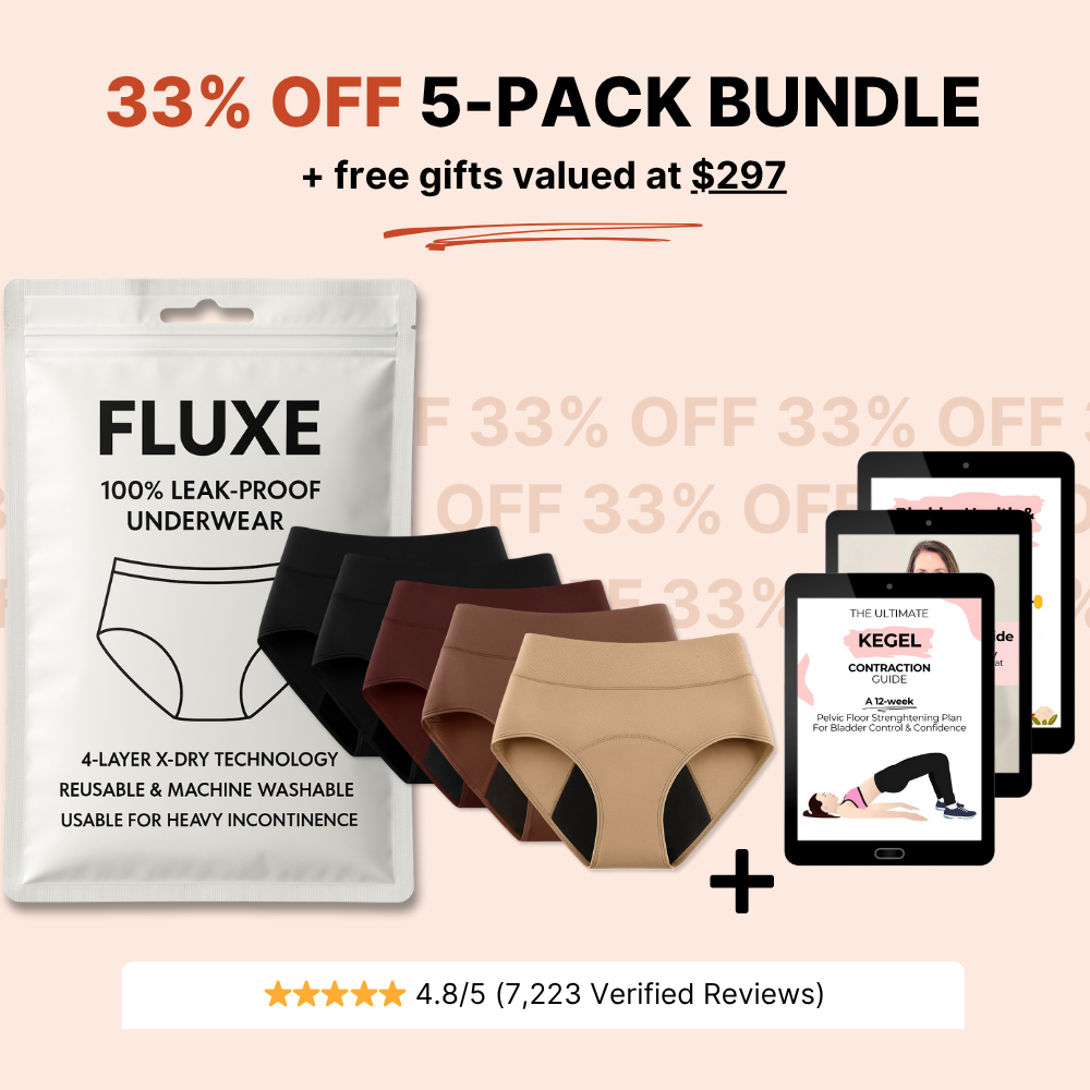 Fluxe: 100% Leak-Proof Underwear That Won't Let You Down for Women 60+ (5-Pack)